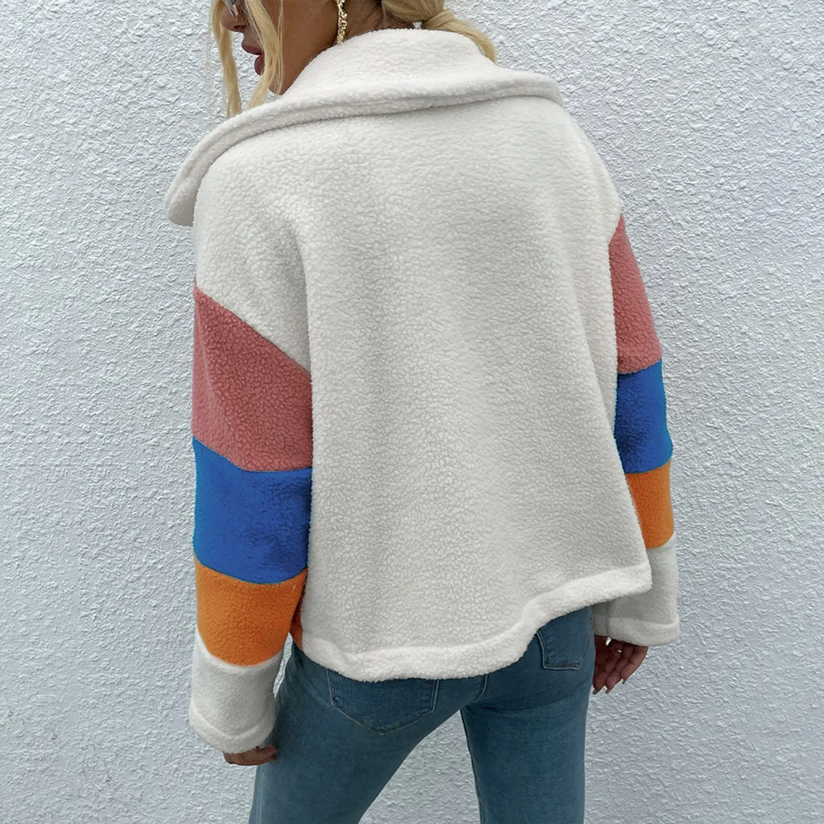 Color Block Button Down Collared Jacket sold by Unique Kulture product image thumbnail 2