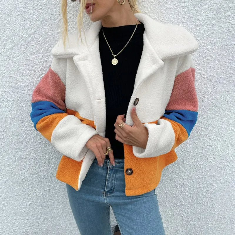 Color Block Button Down Collared Jacket sold by Unique Kulture