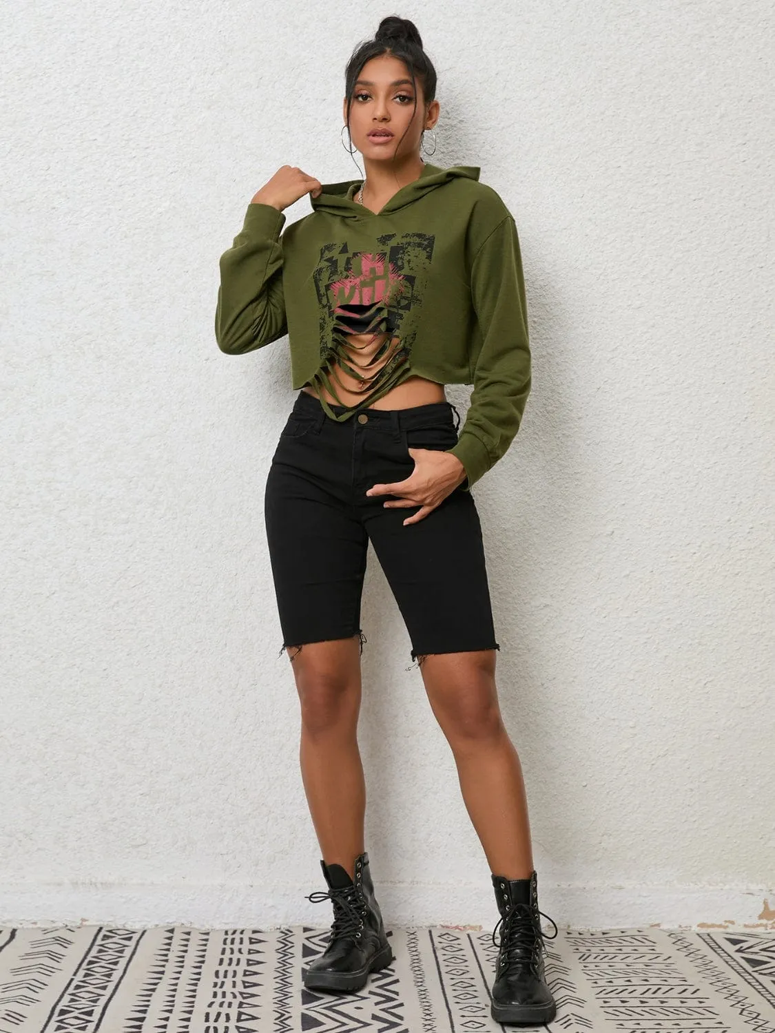 Cutout Long Sleeve Hoodie sold by Unique Kulture product image thumbnail 4