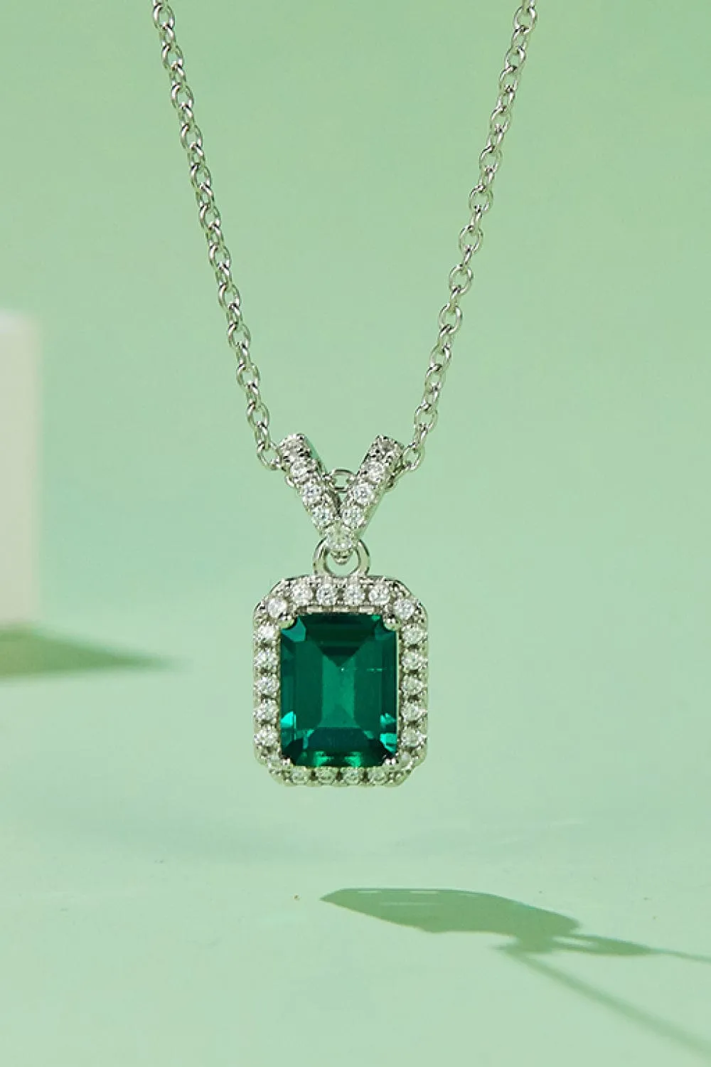 Adored 1.25 Carat Lab-Grown Emerald Pendant Necklace sold by Unique Kulture product image thumbnail 2