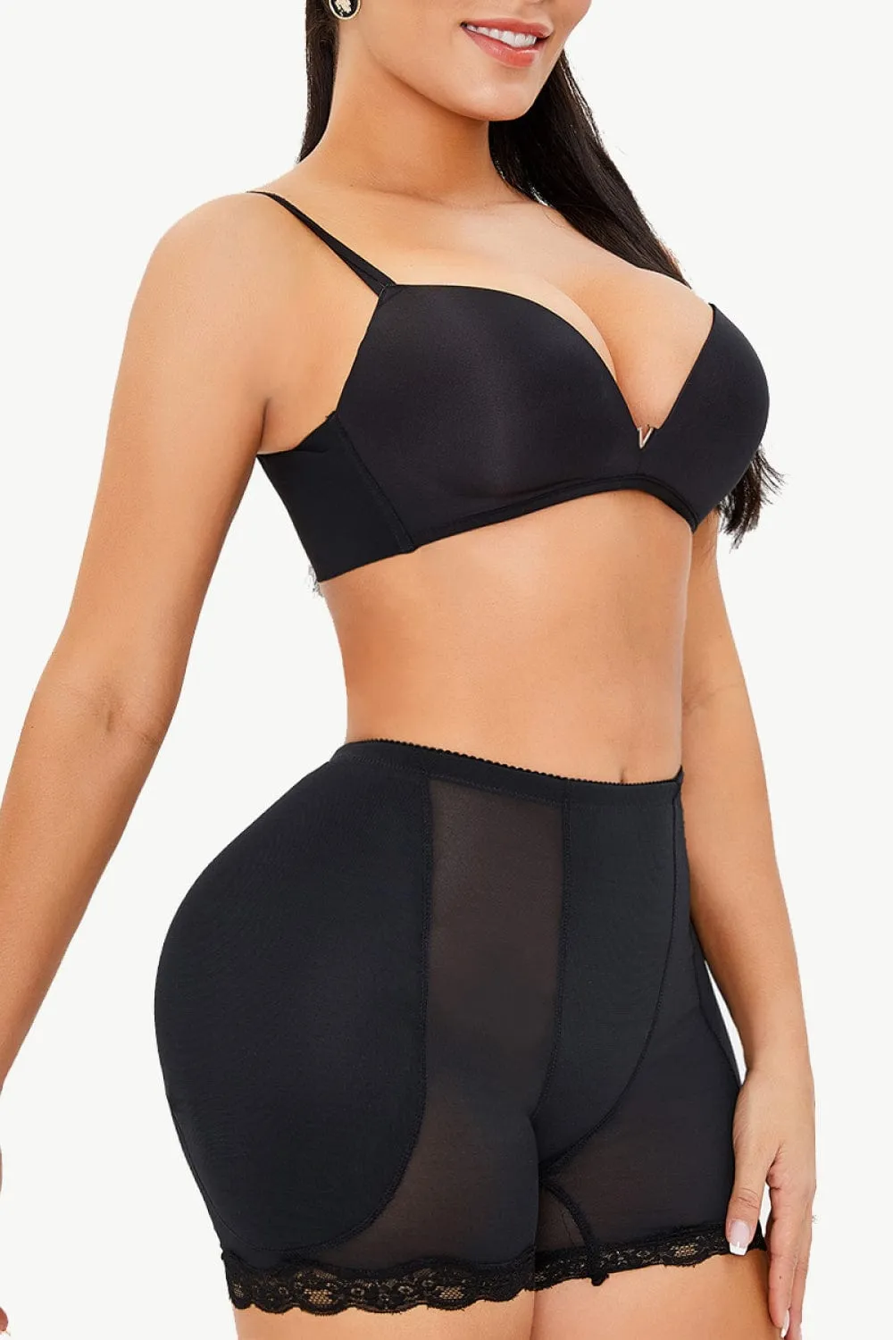 Full Size Scalloped Lace Trim Pull-On Shaping Shorts sold by Unique Kulture product image thumbnail 2