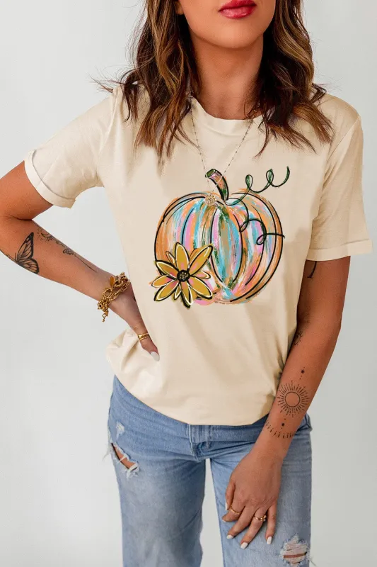 Pumpkin Graphic Round Neck T-Shirt sold by Unique Kulture