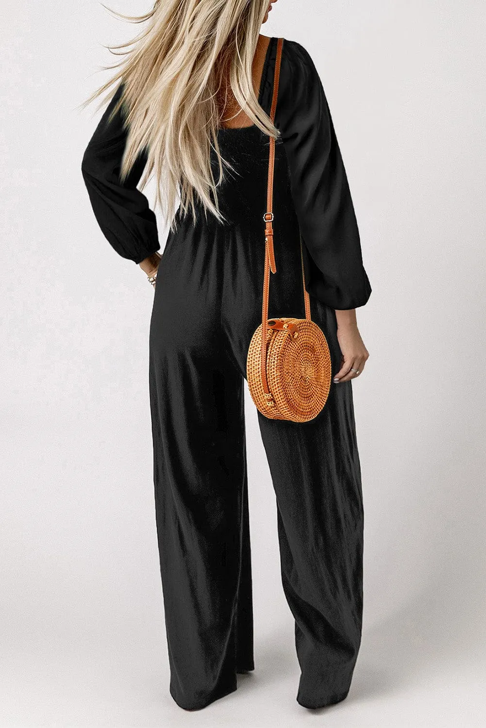 Square Neck Raglan Sleeve Jumpsuit with Pocket sold by Unique Kulture product image thumbnail 2
