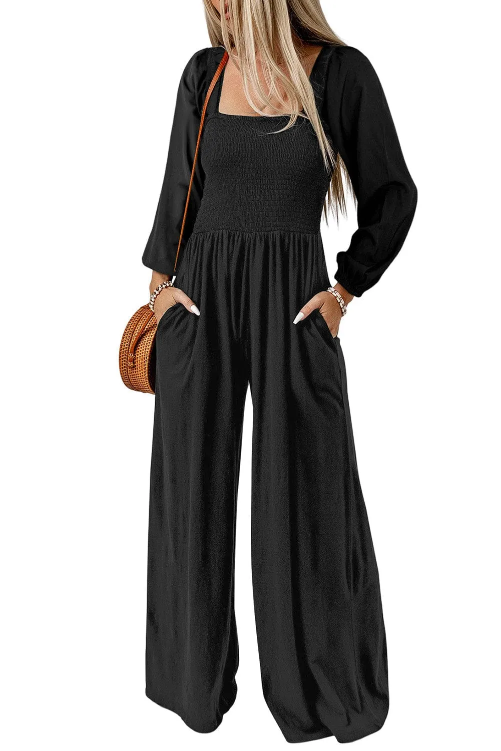 Square Neck Raglan Sleeve Jumpsuit with Pocket sold by Unique Kulture product image thumbnail 3