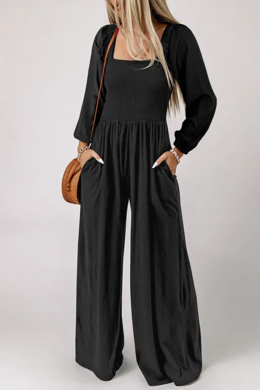 Square Neck Raglan Sleeve Jumpsuit with Pocket sold by Unique Kulture