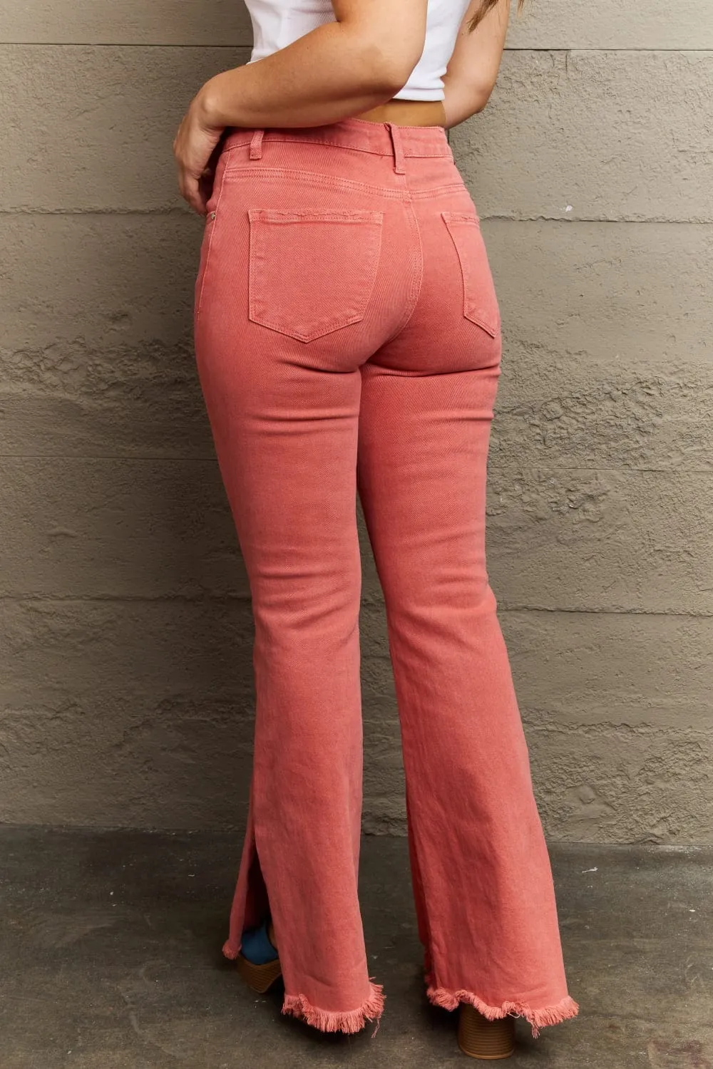 RISEN Bailey Full Size High Waist Side Slit Flare Jeans sold by Unique Kulture product image thumbnail 3