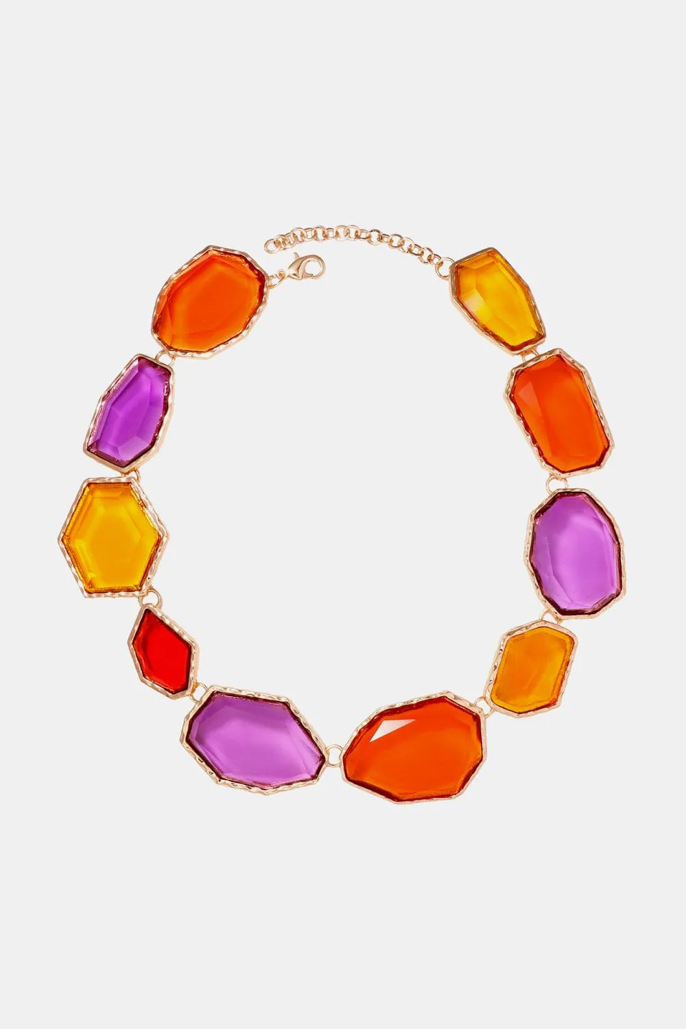 Geometrical Shape Zinc Alloy Frame Resin Necklace sold by Unique Kulture product image thumbnail 3