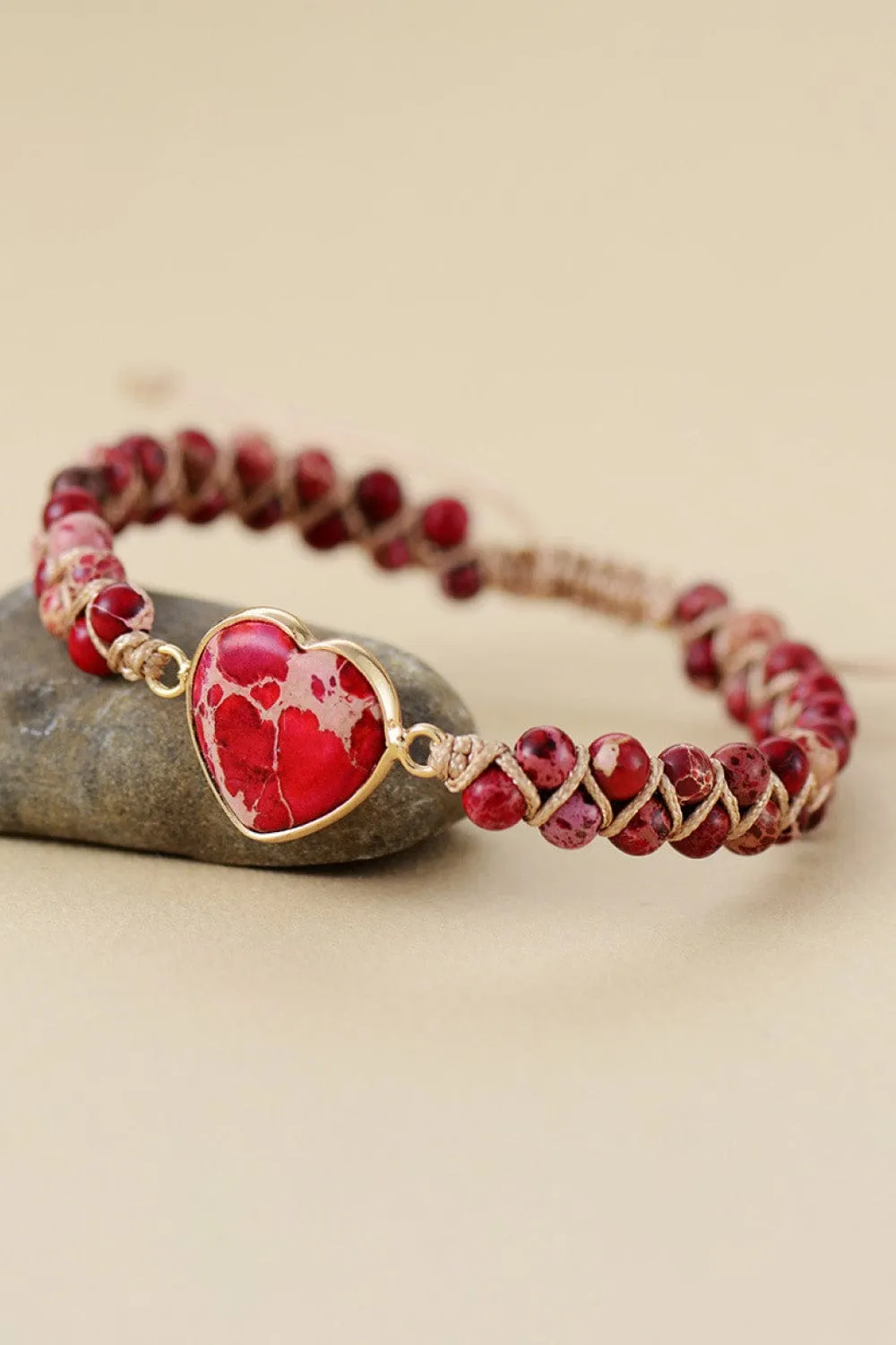 Handmade Heart Shape Natural Stone Bracelet sold by Unique Kulture product image thumbnail 3