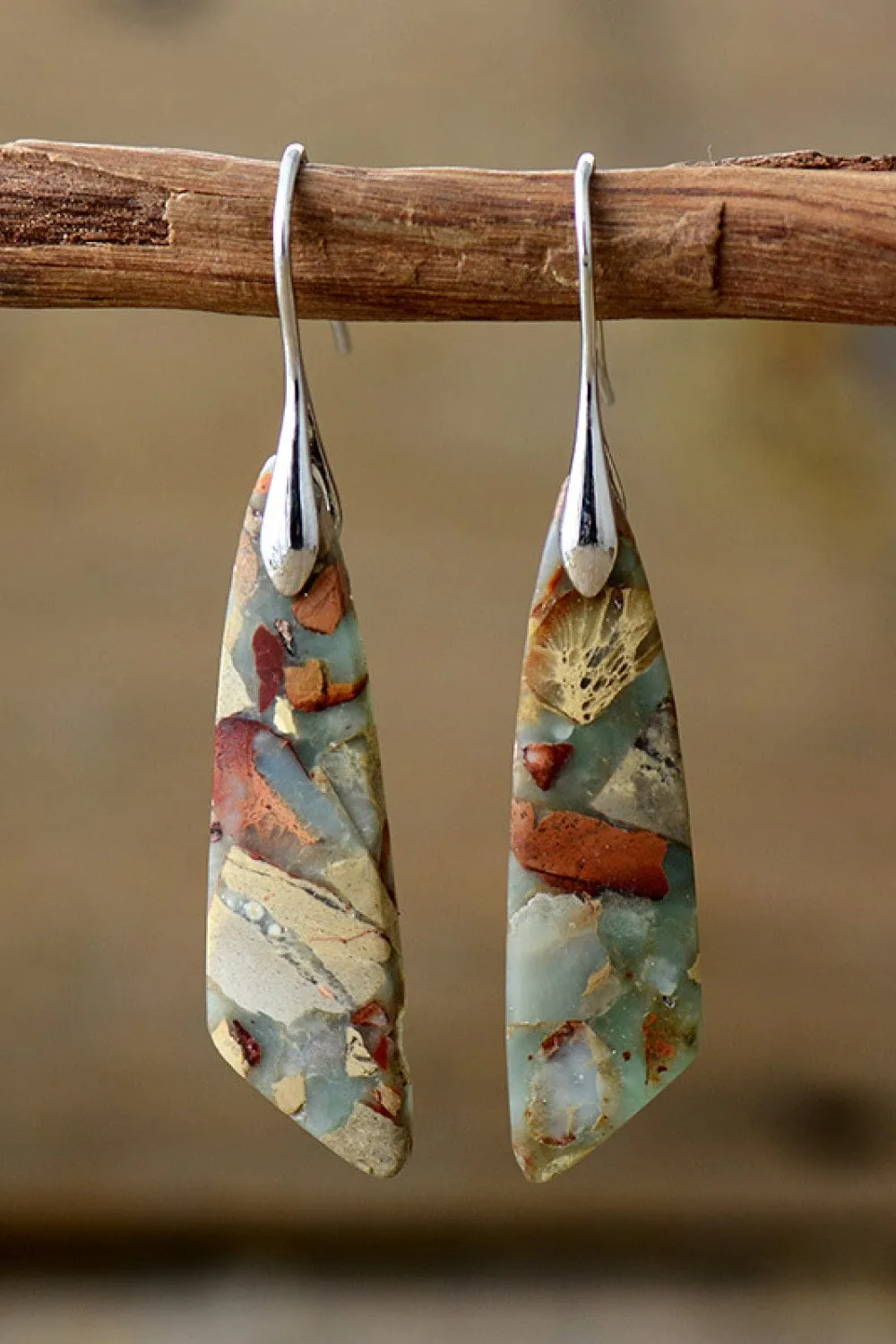 Handmade Natural Stone Dangle Earrings sold by Unique Kulture product image thumbnail 5