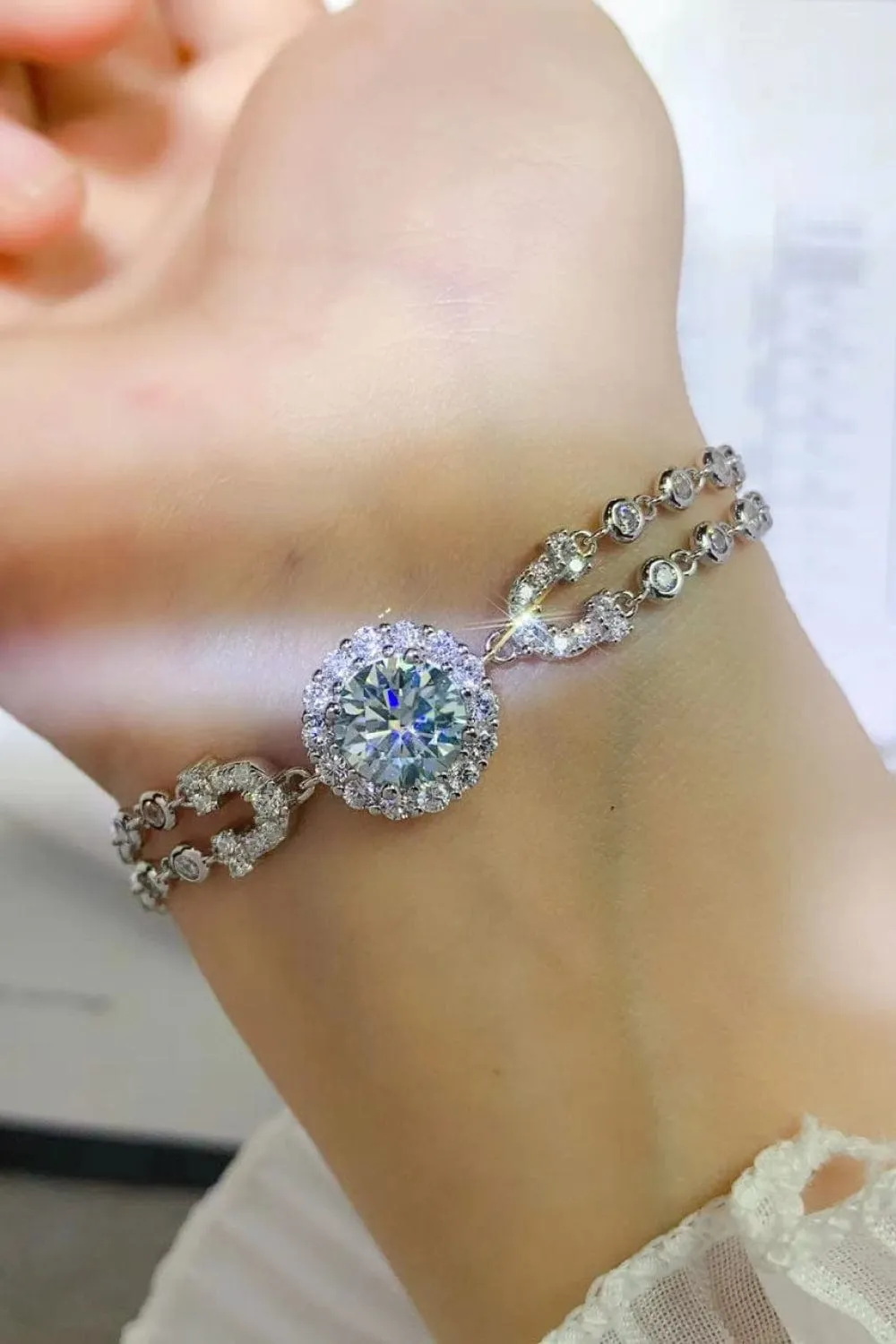 2 Carat Moissanite Double-Layered Bracelet sold by Unique Kulture product image thumbnail 4