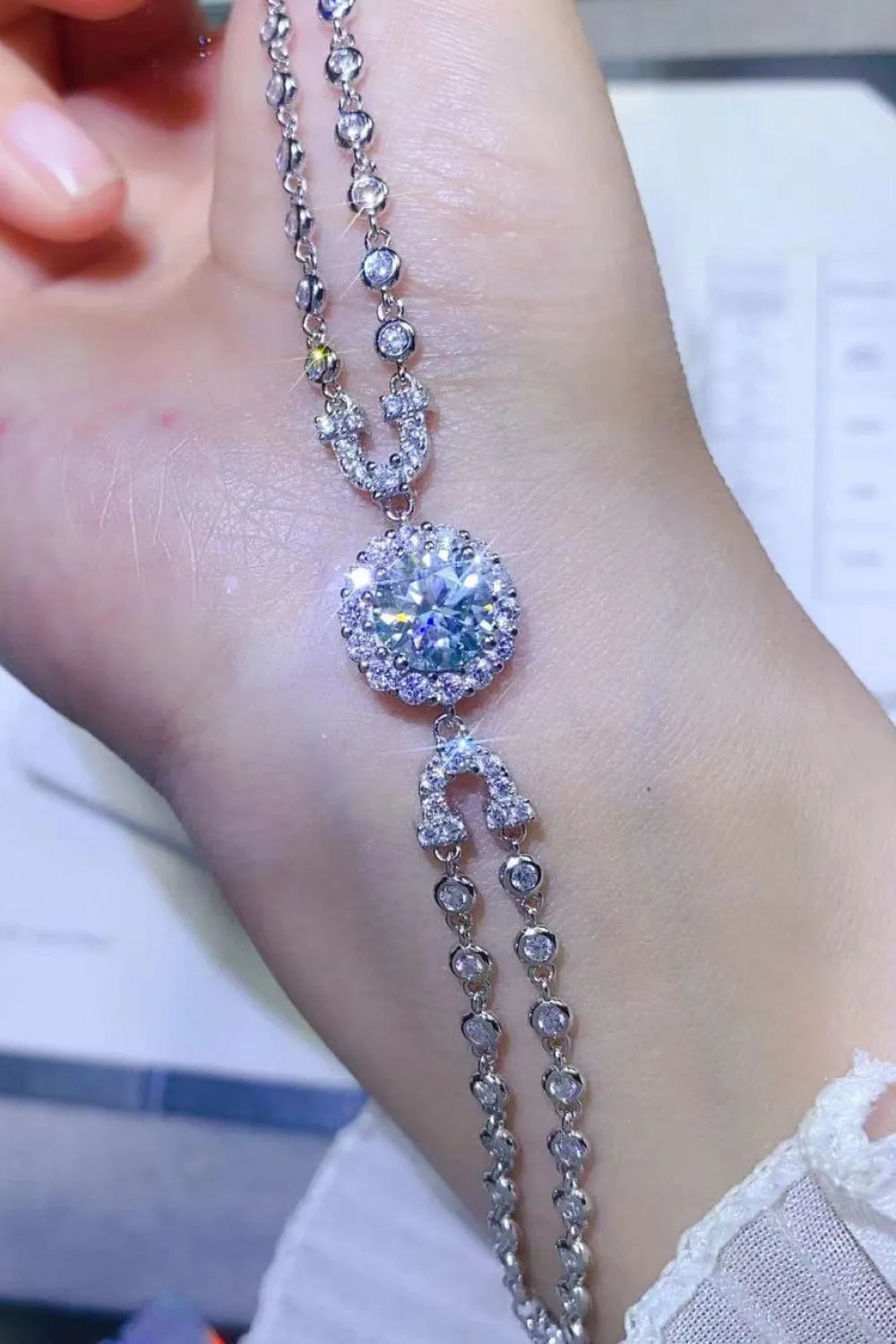 2 Carat Moissanite Double-Layered Bracelet sold by Unique Kulture product image thumbnail 5
