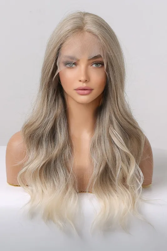 13*2" Lace Front Wigs Synthetic Long Wave 24" 150% Density in Medium Blonde Highlights sold by Unique Kulture