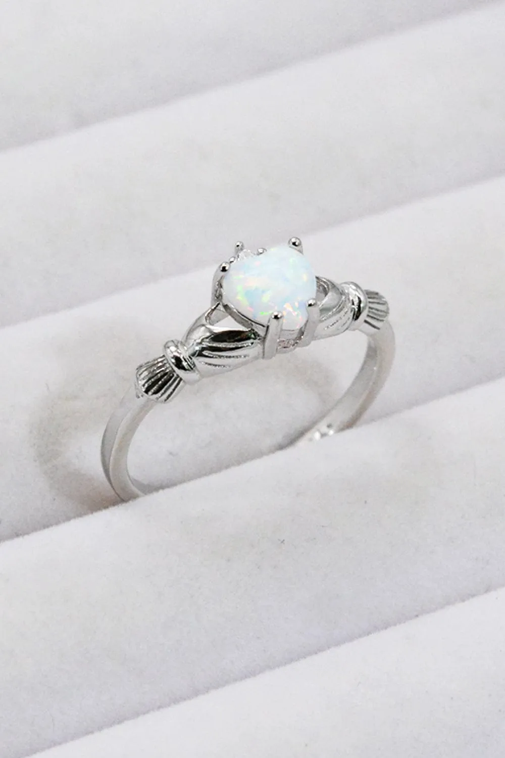 925 Sterling Silver Heart Opal Ring sold by Unique Kulture