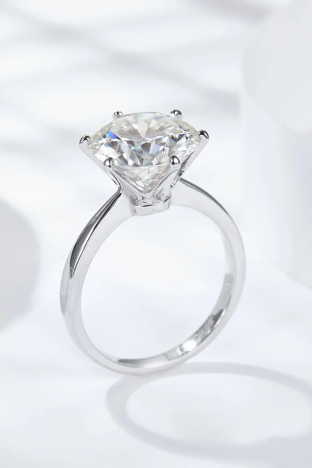 Platinum-Plated 5 Carat Moissanite Solitaire Ring sold by Unique Kulture product image thumbnail 3