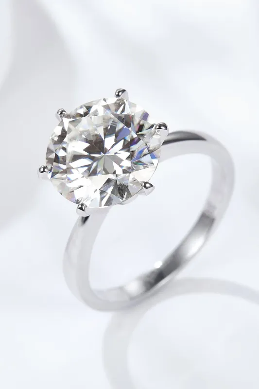 Platinum-Plated 5 Carat  Moissanite Solitaire Ring sold by Unique Kulture