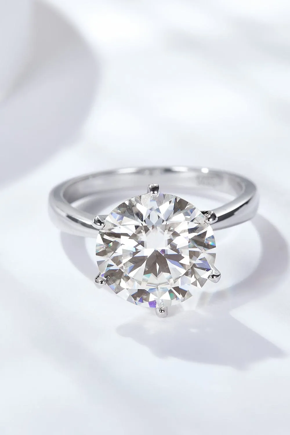 Platinum-Plated 5 Carat Moissanite Solitaire Ring sold by Unique Kulture product image thumbnail 2