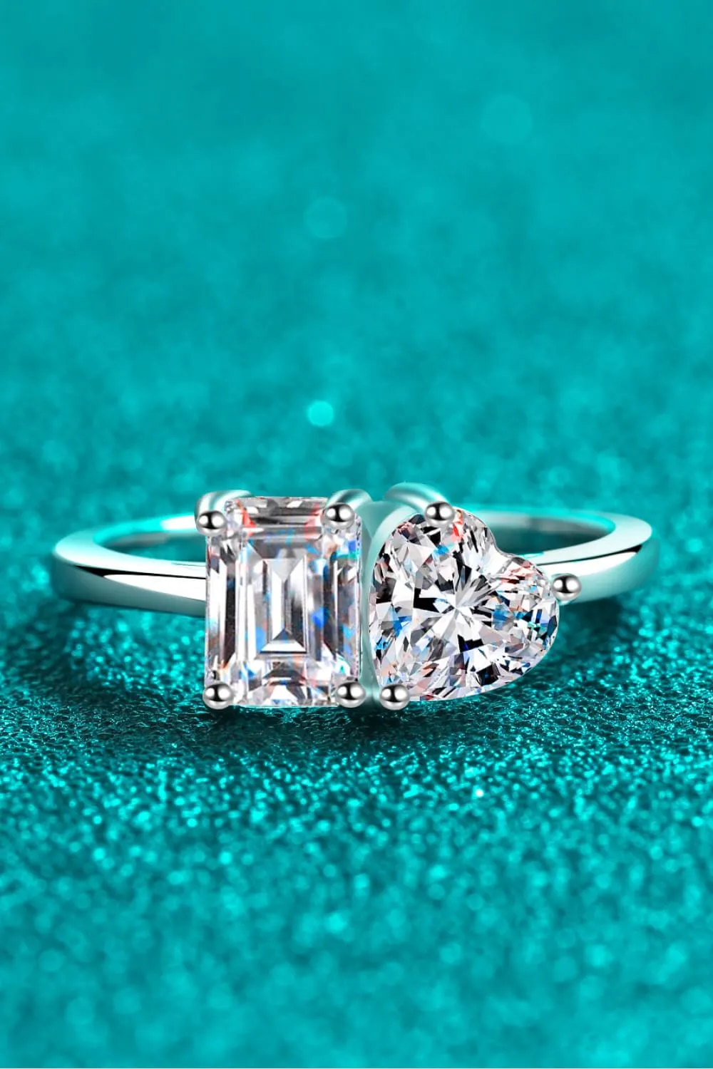 Rhodium-Plated 2 Carat Moissanite Ring sold by Unique Kulture product image thumbnail 4