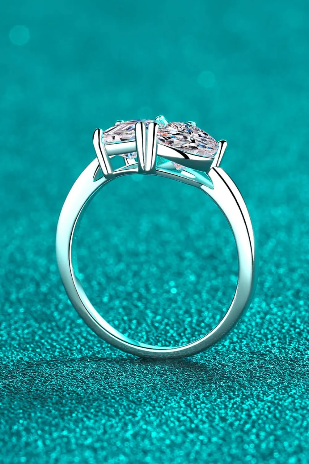 Rhodium-Plated 2 Carat Moissanite Ring sold by Unique Kulture product image thumbnail 5