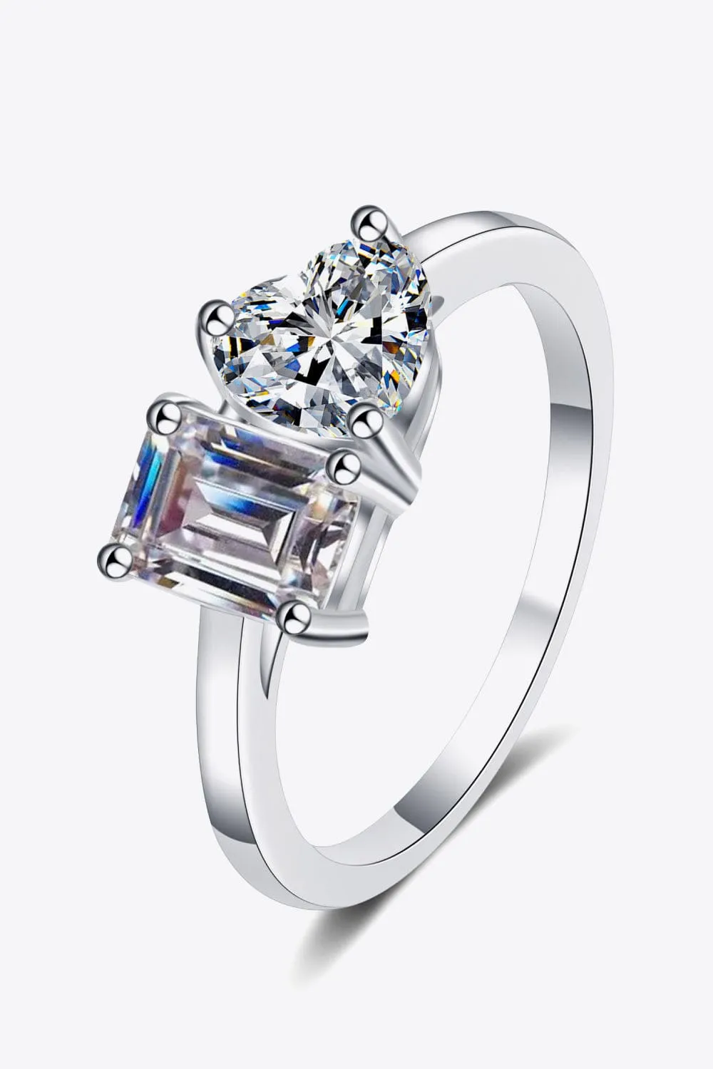 Rhodium-Plated 2 Carat Moissanite Ring sold by Unique Kulture product image thumbnail 2