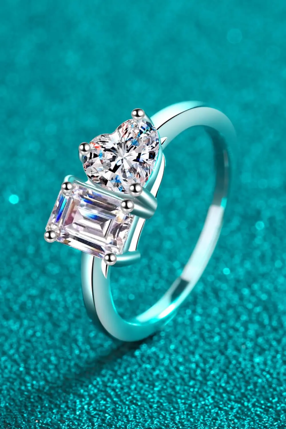 Rhodium-Plated 2 Carat Moissanite Ring sold by Unique Kulture product image thumbnail 3