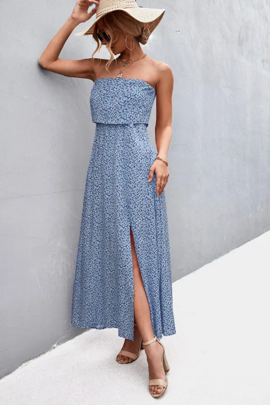 Strapless Split Maxi Dress made by Unique Kulture