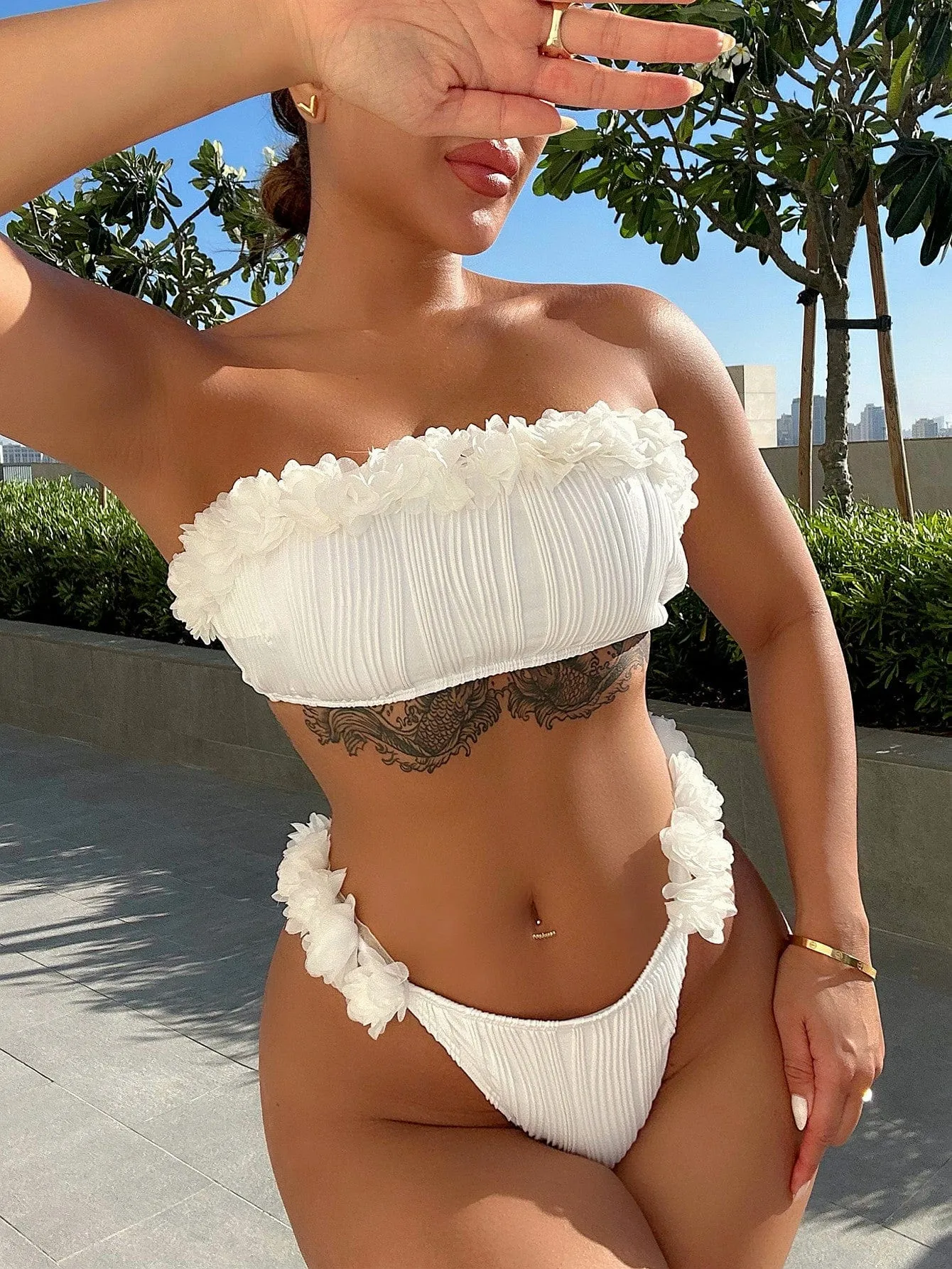 Applique Tie Back Two-Piece Bikini Set sold by Unique Kulture
