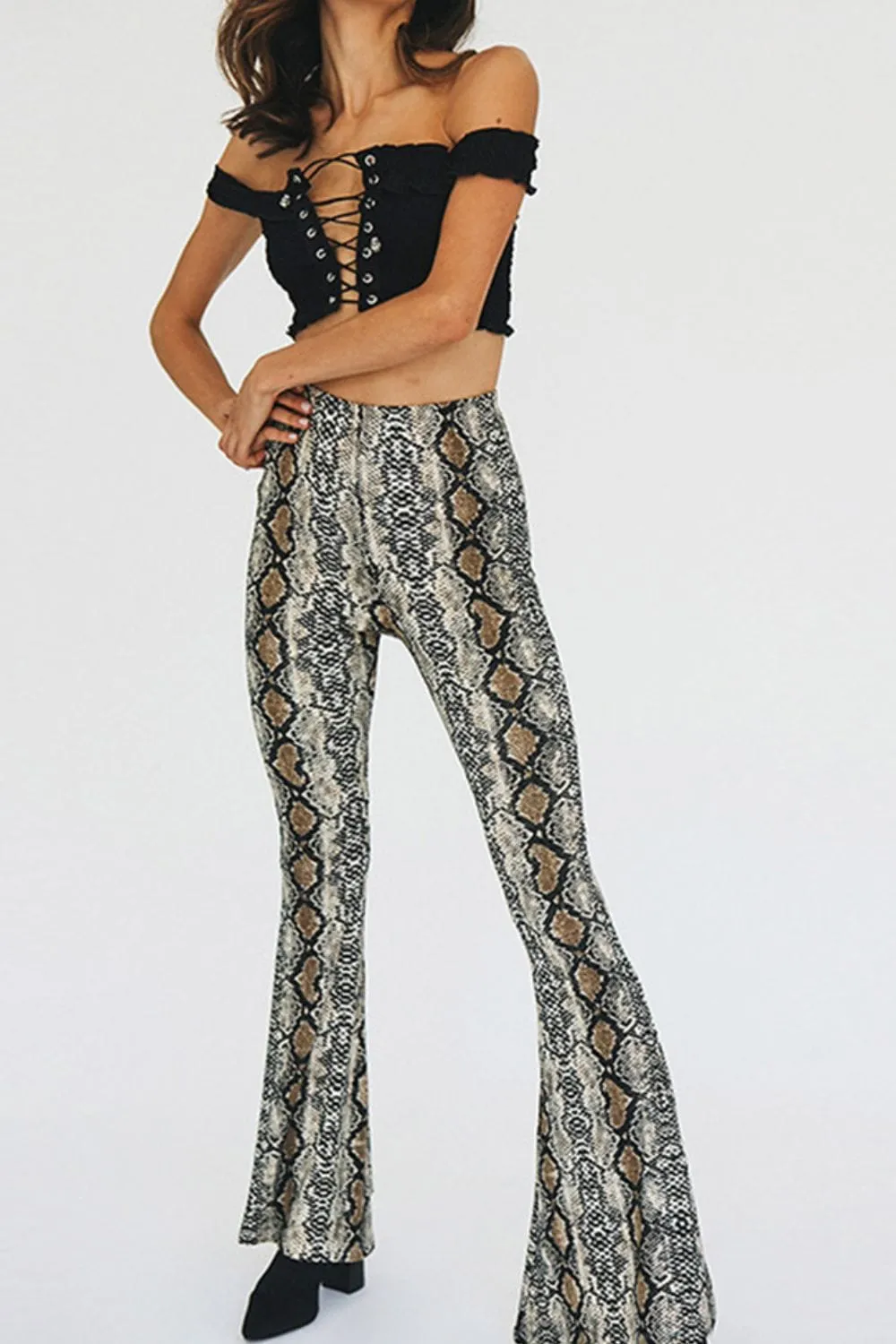 Snakeskin Print Flare Pants sold by Unique Kulture product image thumbnail 5
