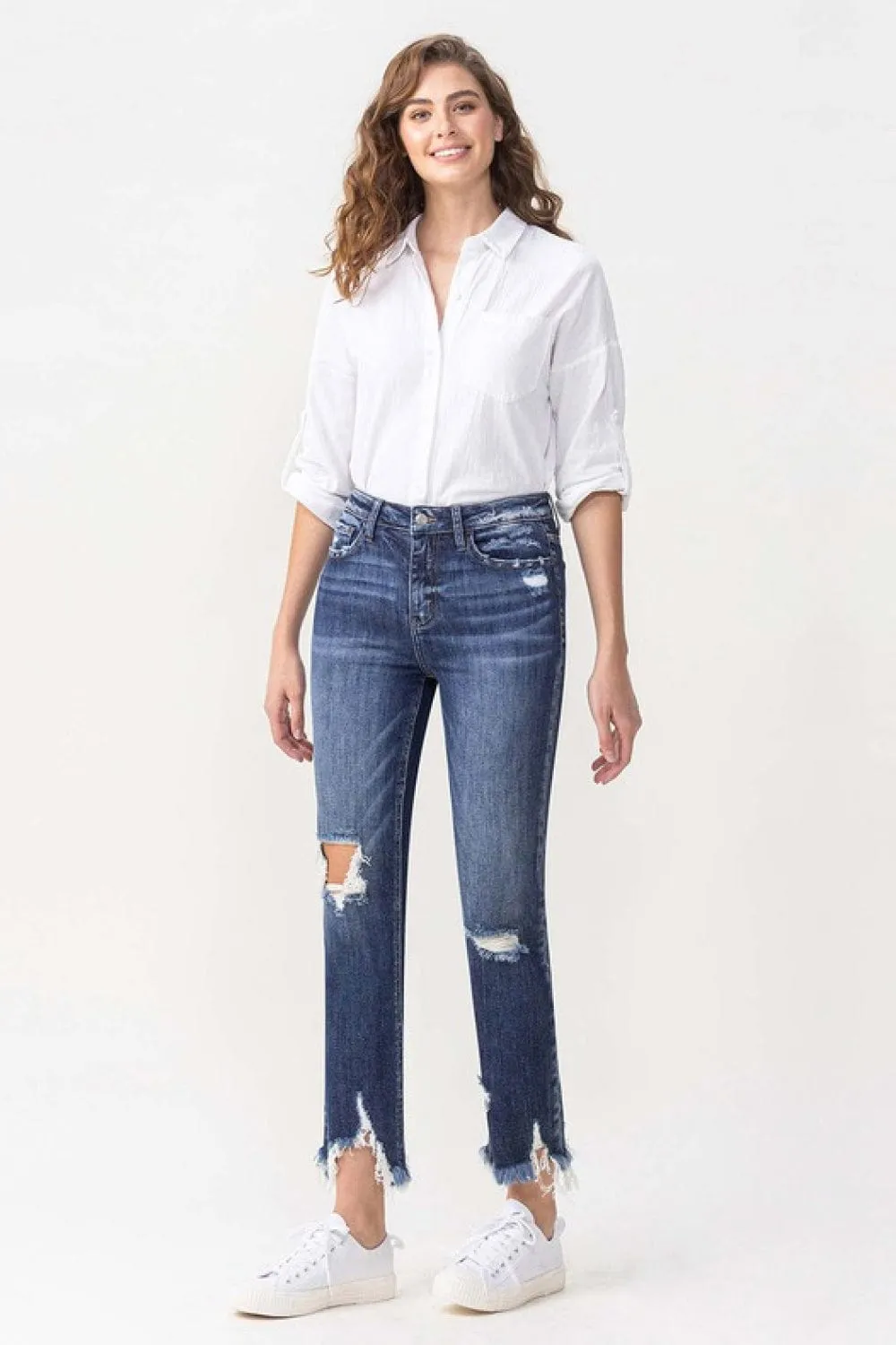 Lovervet Jackie Full Size High Rise Crop Straight Leg Jeans sold by Unique Kulture product image thumbnail 5