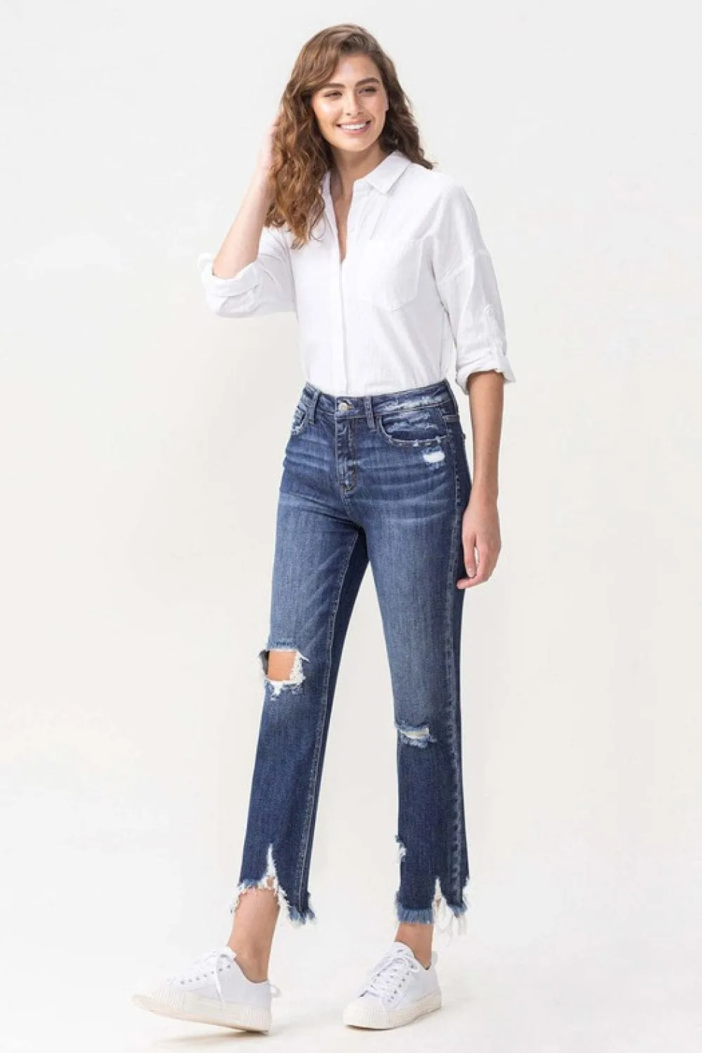 Lovervet Jackie Full Size High Rise Crop Straight Leg Jeans sold by Unique Kulture product image thumbnail 3