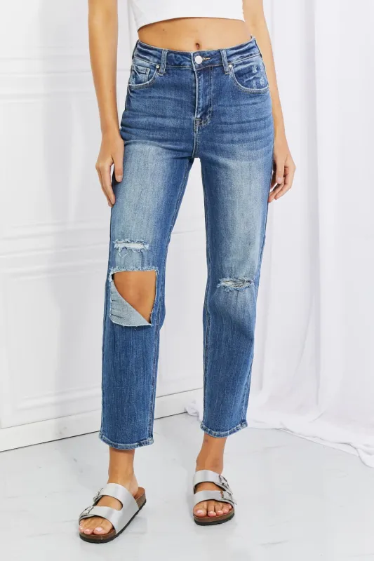 RISEN Full Size Emily High Rise Relaxed Jeans sold by Unique Kulture