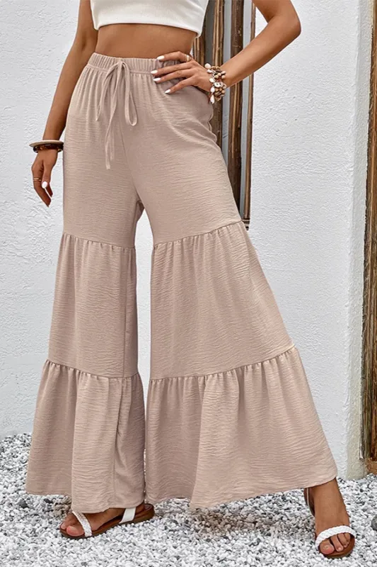 Drawstring Waist Tiered Flare Culottes sold by Unique Kulture