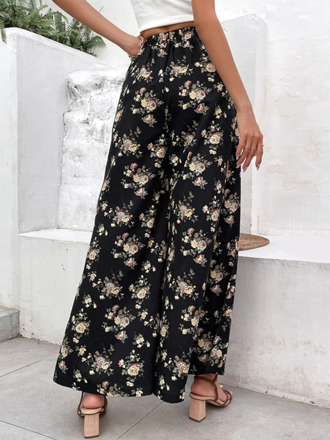 Floral Side Slit Wide Leg Pants sold by Unique Kulture product image thumbnail 2