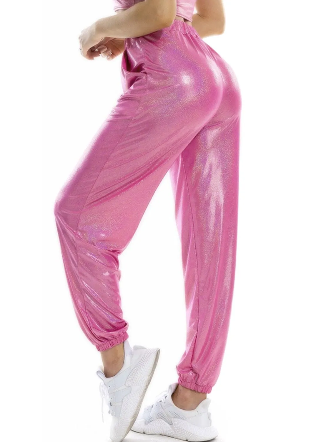 Glitter Elastic Waist Pants with Pockets sold by Unique Kulture product image thumbnail 2