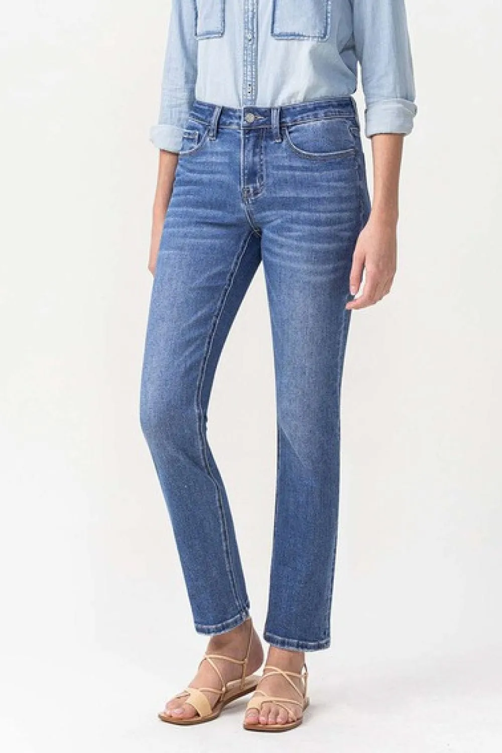 Lovervet Full Size Maggie Midrise Slim Ankle Straight Jeans sold by Unique Kulture product image thumbnail 3