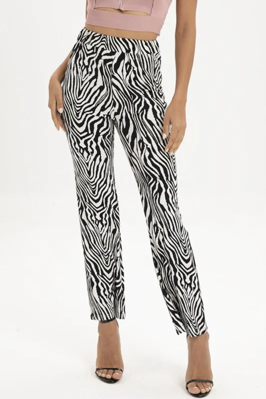 Zebra Print Straight Leg Pants sold by Unique Kulture