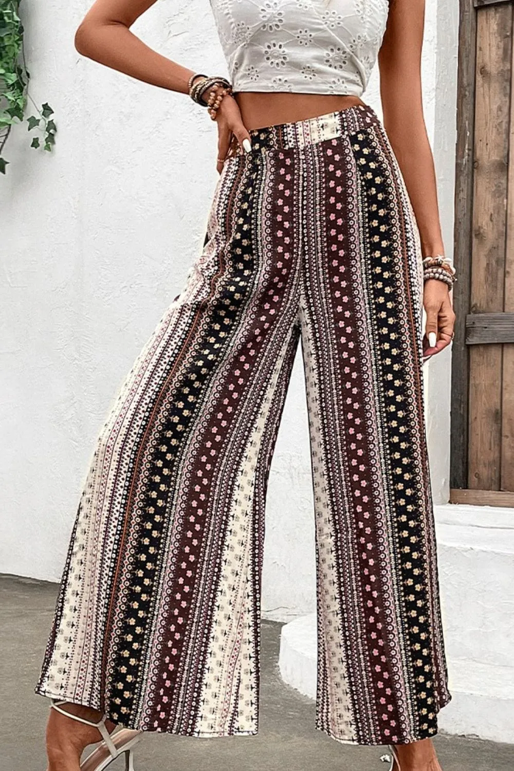 Floral High Waist Wide Leg Pants sold by Unique Kulture product image thumbnail 4