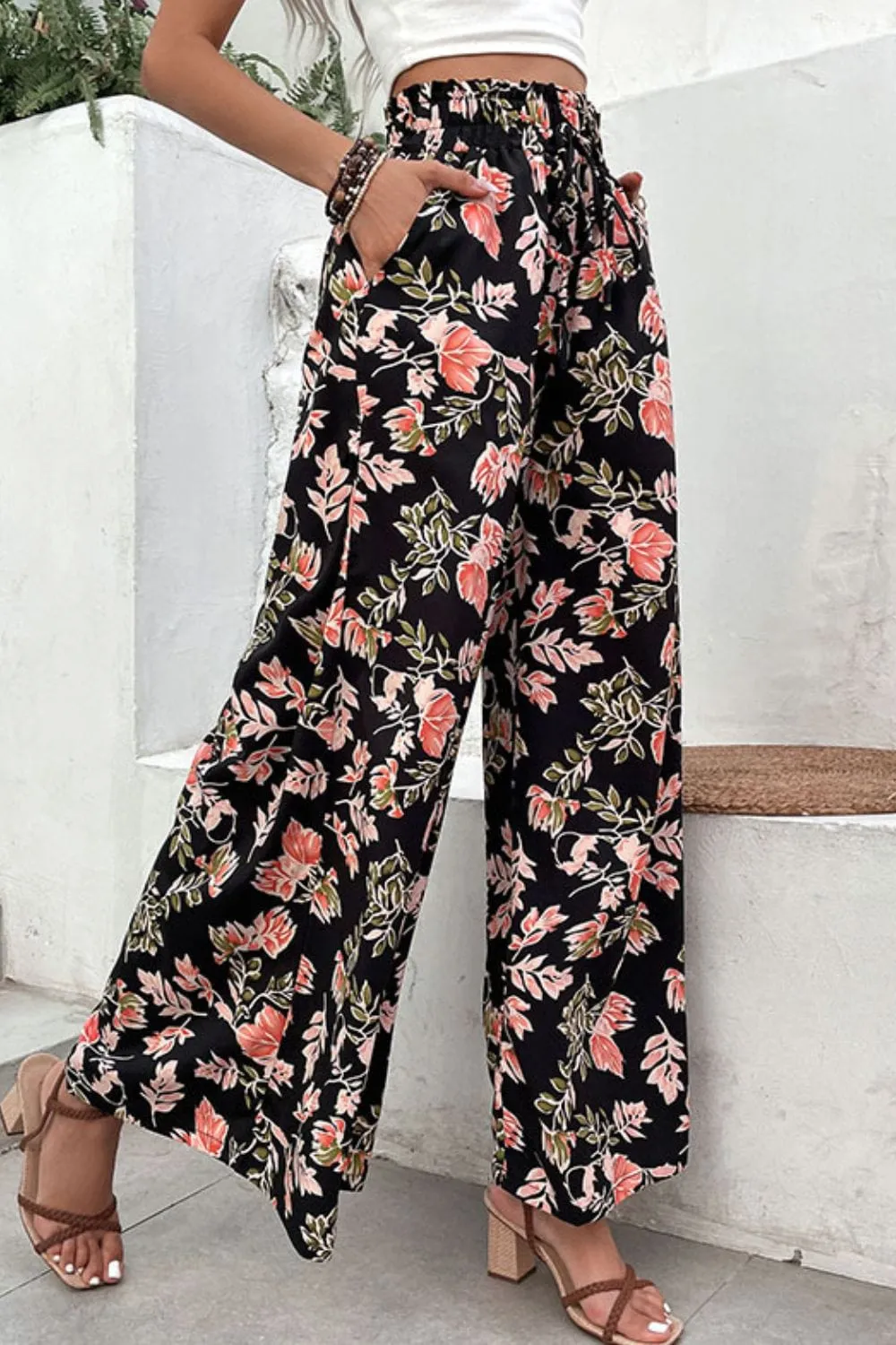 Floral Pull-On Wide Leg Pants sold by Unique Kulture product image thumbnail 4