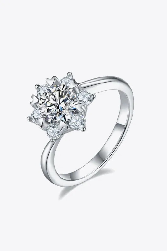 1 Carat Moissanite 925 Sterling Silver Cluster Ring sold by Unique Kulture