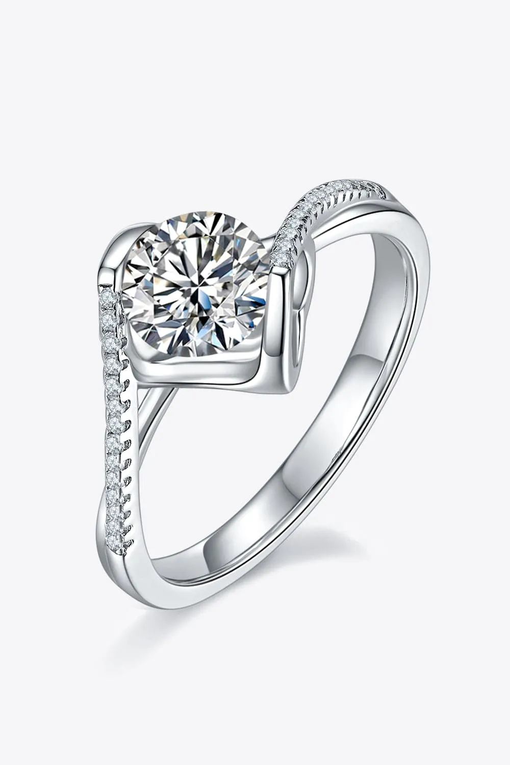1 Carat Moissanite 925 Sterling Silver Twisted Ring sold by Unique Kulture product image thumbnail 4
