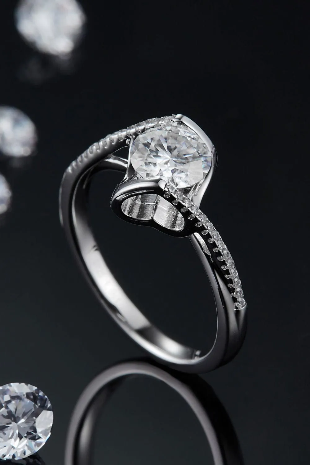 1 Carat Moissanite 925 Sterling Silver Twisted Ring sold by Unique Kulture
