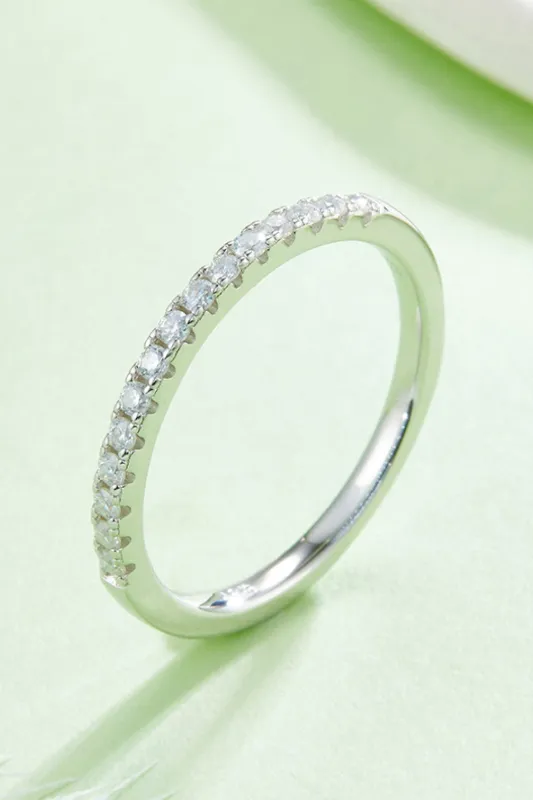 Moissanite Platinum-Plated Half-Eternity Ring made by Trendsi