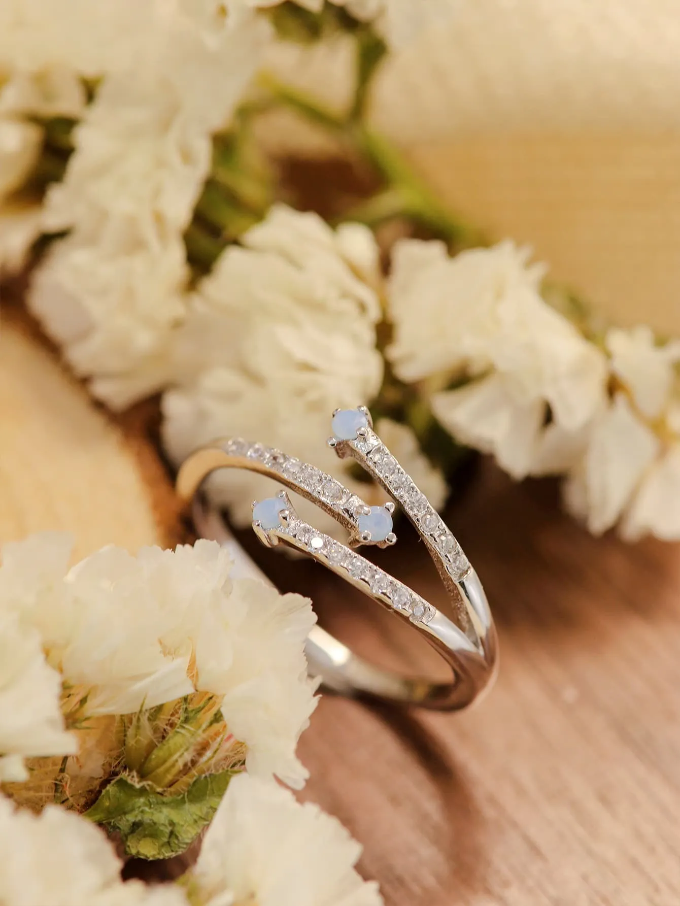 Moonstone Platinum-Plated Ring sold by Unique Kulture product image thumbnail 3
