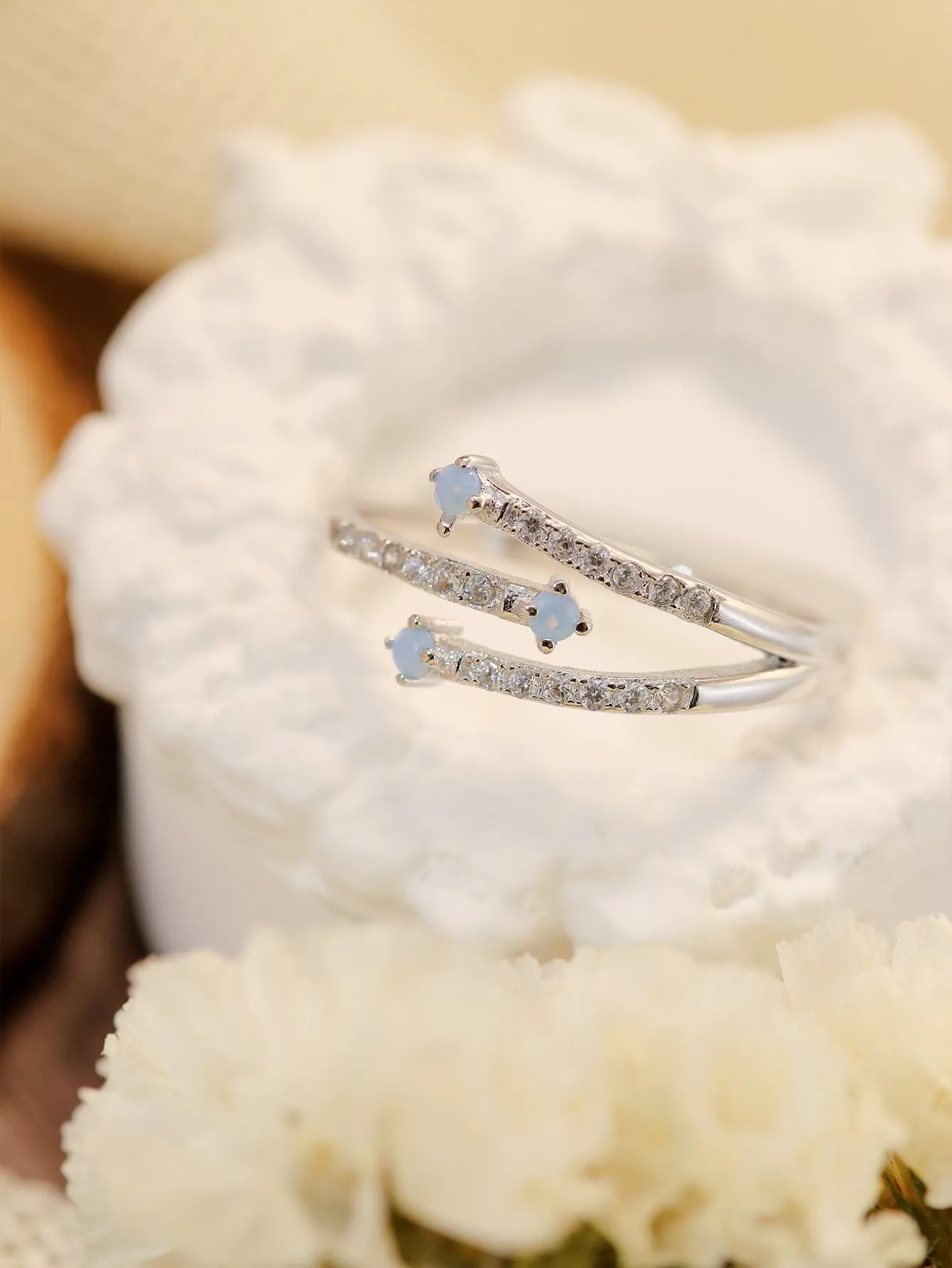 Moonstone Platinum-Plated Ring sold by Unique Kulture product image thumbnail 4