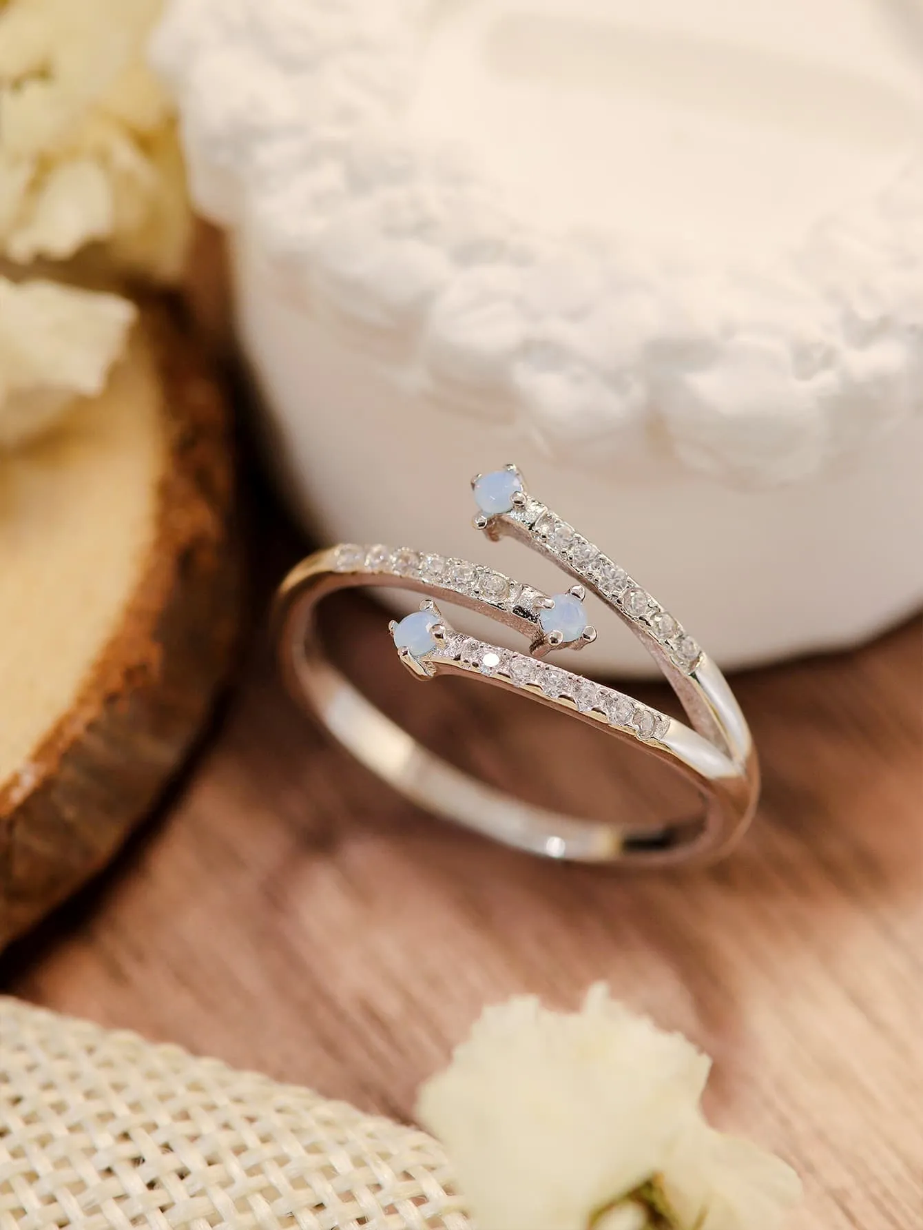 Moonstone Platinum-Plated Ring sold by Unique Kulture