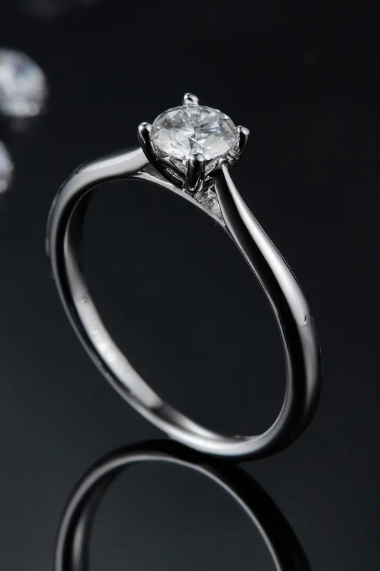 Moissanite 925 Sterling Silver Solitaire Ring sold by Unique Kulture