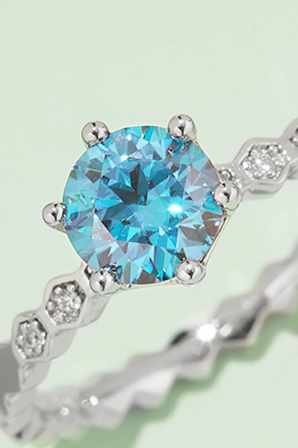 1 Carat Moissanite 6-Prong 925 Sterling Silver Ring sold by Unique Kulture product image thumbnail 2