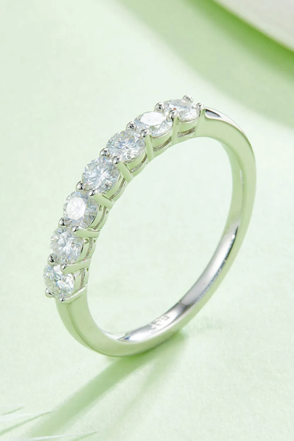 Moissanite Platinum-Plated Half-Eternity Ring sold by Unique Kulture