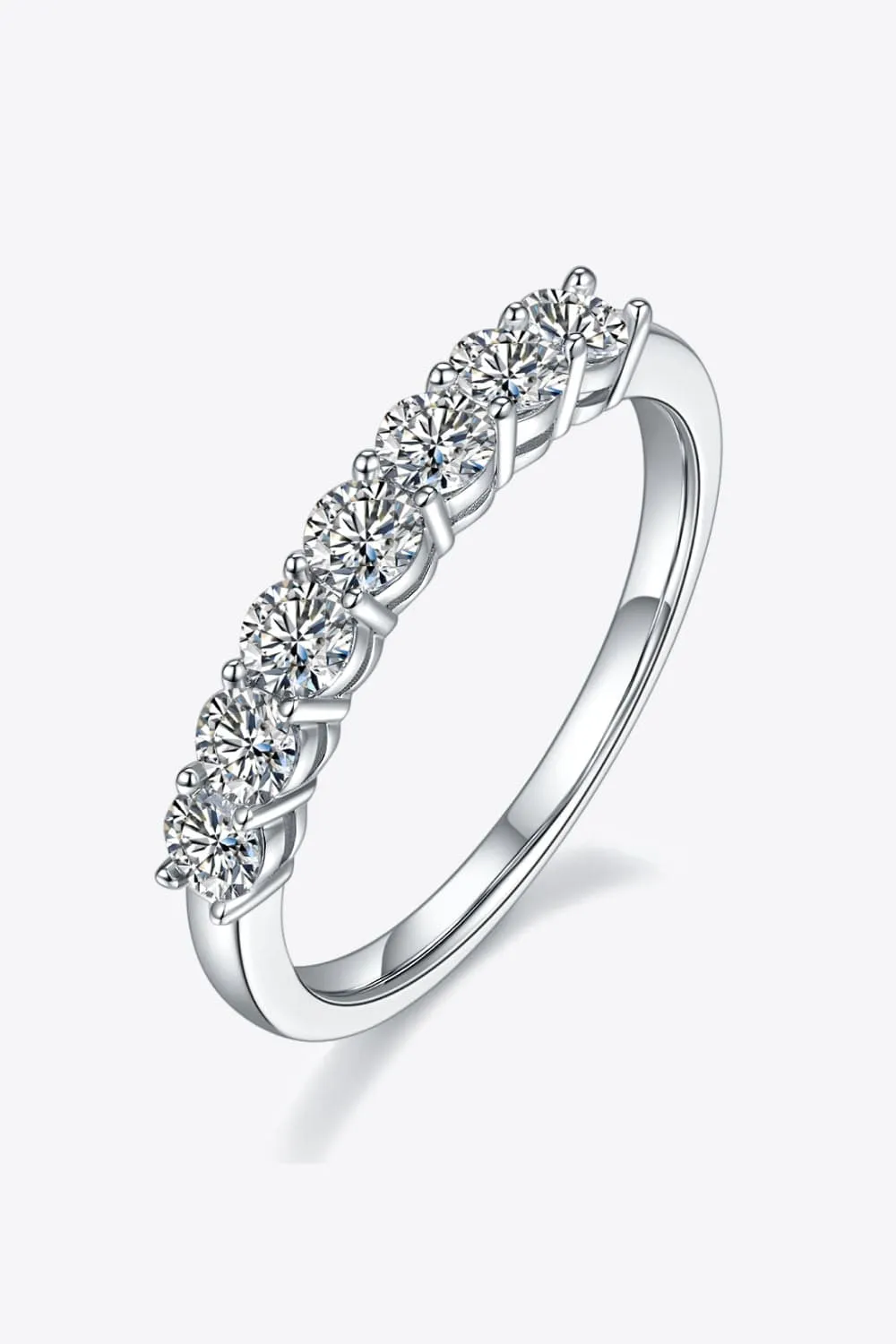 Moissanite Platinum-Plated Half-Eternity Ring sold by Unique Kulture product image thumbnail 5