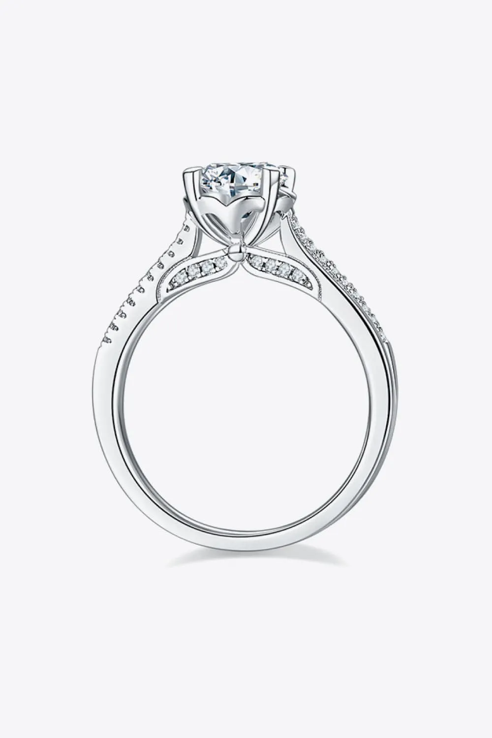 1 Carat Moissanite 925 Sterling Silver Side Stone Ring sold by Unique Kulture product image thumbnail 3