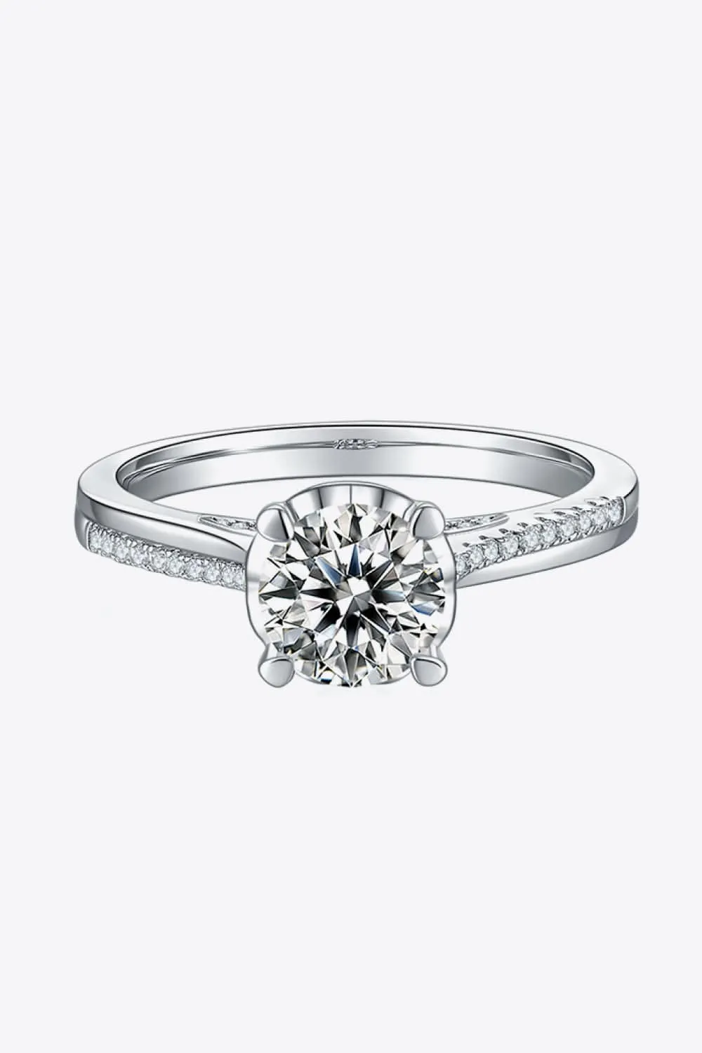 1 Carat Moissanite 925 Sterling Silver Side Stone Ring sold by Unique Kulture product image thumbnail 2